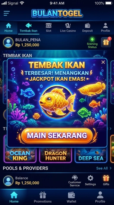 bulantogel — layar beranda
